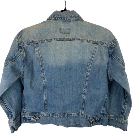 Vintage Lee Women’s M Light Wash Denim Cropped Jean Jacket Y2K 90s 80s Western - Picture 5 of 8